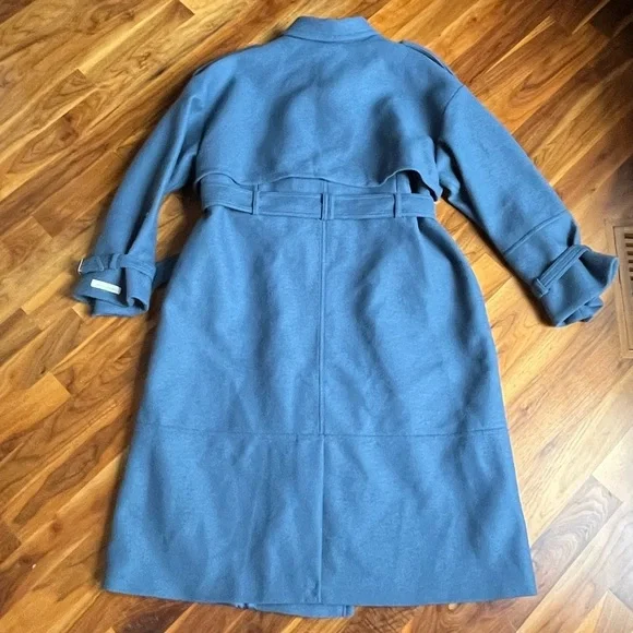 Ted Baker London Liiliey Boiled Wool Trench Coat TB Sz 6/XXL, NEW - Picture 9 of 17